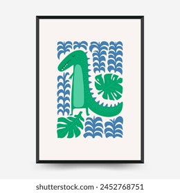 Abstract Childrens Room posters template. Modern trendy Kids minimal style. Hand drawn design for wallpaper, wall decor, print, postcard, cover, template, banner. 