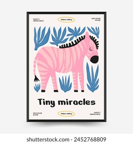 Abstract Childrens Room posters template. Modern trendy Kids minimal style. Hand drawn design for wallpaper, wall decor, print, postcard, cover, template, banner. 