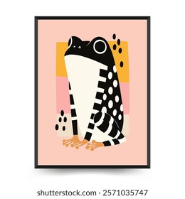 Abstract Childrens Room posters template with animals. Modern trendy Kids minimal style. Hand drawn design for wallpaper, wall decor, print, postcard, cover, template, banner. 
