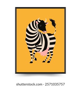 Abstract Childrens Room posters template with animals. Modern trendy Kids minimal style. Hand drawn design for wallpaper, wall decor, print, postcard, cover, template, banner. 