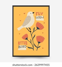Abstract Childrens Room posters template. Modern trendy Kids minimal style. Hand drawn design for wallpaper, wall decor, print, postcard, cover, template, banner. 