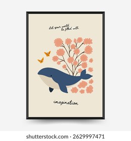 Abstract Childrens Room posters template. Modern trendy Kids minimal style. Hand drawn design for wallpaper, wall decor, print, postcard, cover, template, banner. 