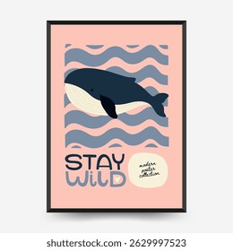 Abstract Childrens Room posters template. Modern trendy Kids minimal style. Hand drawn design for wallpaper, wall decor, print, postcard, cover, template, banner. 