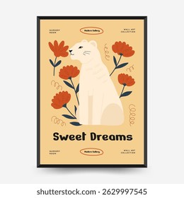 Abstract Childrens Room posters template. Modern trendy Kids minimal style. Hand drawn design for wallpaper, wall decor, print, postcard, cover, template, banner. 