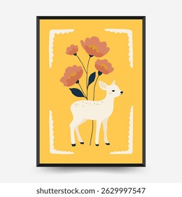 Abstract Childrens Room posters template. Modern trendy Kids minimal style. Hand drawn design for wallpaper, wall decor, print, postcard, cover, template, banner. 