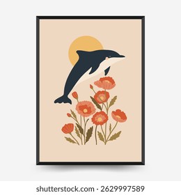 Abstract Childrens Room posters template. Modern trendy Kids minimal style. Hand drawn design for wallpaper, wall decor, print, postcard, cover, template, banner. 