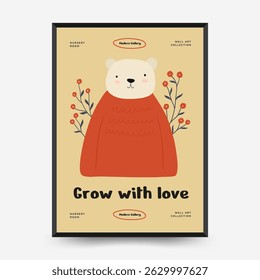 Abstract Childrens Room posters template. Modern trendy Kids minimal style. Hand drawn design for wallpaper, wall decor, print, postcard, cover, template, banner. 