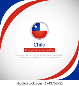 Abstract Chile country flag background. Elegant happy independence day of Chile vector illustration.