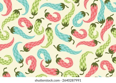 abstract chili pepper seamless pattern