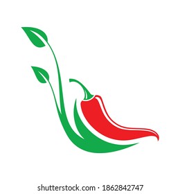 abstract chilli plantation icon logo flat vector concept design