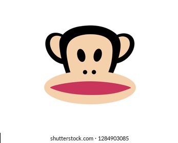 abstract chimpanzee face on white background