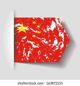 abstract China flag on a white background