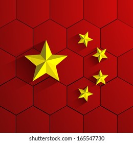 Abstract China Football Team Flag vector illustration