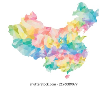 Resumen de mapa de china aislado en imagen vectorial de fondo blanco.