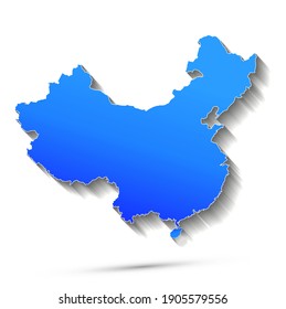 Resumen del mapa de China sobre fondo blanco. Ilustración vectorial.