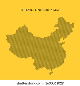Abstract China map planet, lines, map halftone concept. infographic, icon.
