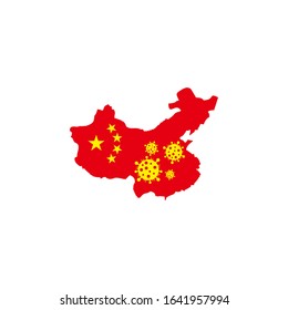 abstract china map virus epidemic symbol vector