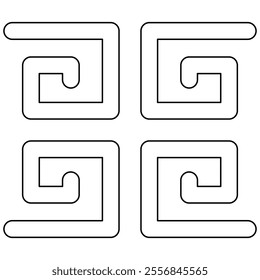 Abstract Chinese geometric spiral flat icon vector illustration