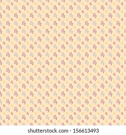 Abstract Chinese horse hieroglyph pattern wallpaper. Vector illustration for oriental new year design. Cream, blue, purple, red and yellow colors. Seamless background. Zodiacal concept.