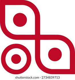 Abstractas nudo chino patrón rojo diseño de la esquina