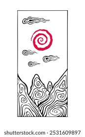 Abstractas Ilustración vectorial paisajística china