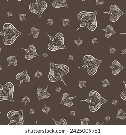 Abstract Chinese Lantern vector floral seamless pattern background. Botanical hand drawn repeat with folk art style Physalis alkekengi. Scattered all over print for packaging, gift
