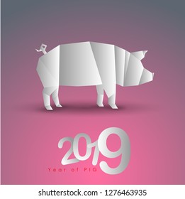 Abstract chinese new year 2019, Year of Pig. Vector and Illustration, EPS 10