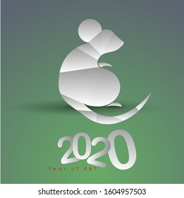 Abstract chinese new year 2020 with Traditional Chinese Wording, Year of Rat. The meaning are Lucky and Happy. Vector and Illustration, EPS 10
