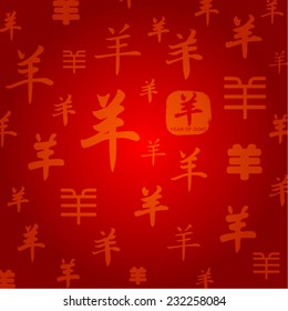 Abstract Chinese New Year Background Vector Design (Chinese Translation: Year of Goat)