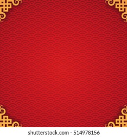 abstract chinese new year background vector design with vintage frame.