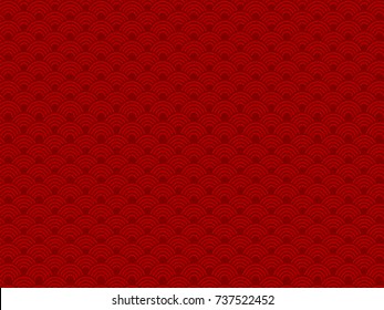 Abstract Chinese New Year Background Vector Design. Vector illustration of chinese red gradient wave circle background.