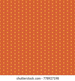 Abstract Chinese New Year Background Vector Design. Vector illustration of chinese red and gold gradient wave circle background.