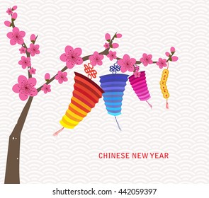 Abstract chinese new year lantern and background