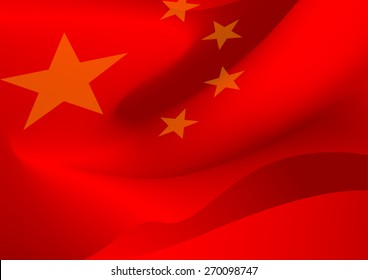 Abstract Chinese Red Flag Background .