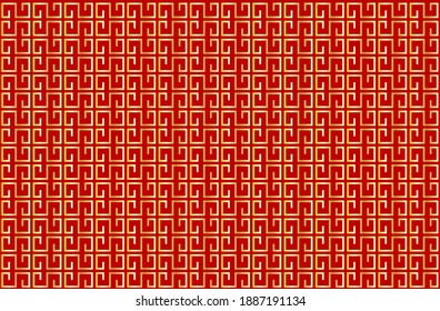 Abstract. Chinese seamless pattern. oriental pattern red-gold background. Design for pillow, print, fashion, clothing, fabric, gift wrap. Vector.