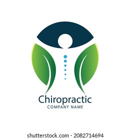 Abstract chiropractic logo with leaf