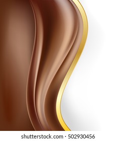 abstrakter Schokoladenhintergrund mit goldener Grenze 