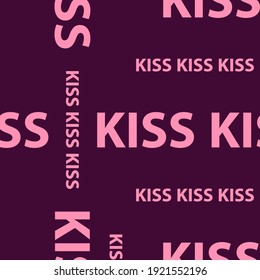 Abstract chocolate background made from the word kiss.