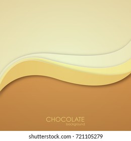Abstract chocolate background. Vector illustration. Paper art cut out style for presentations, flyers, posters and banners.