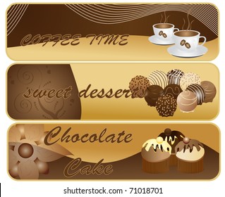Abstract chocolate banners