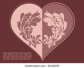 abstract chocolate color love background with heart-shape