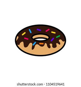 Abstract Chocolate Donut, Icon Vector, Flat Design