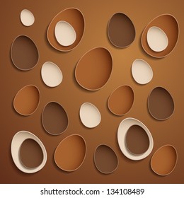 Abstract chocolate easter eggs. EPS10 vector.