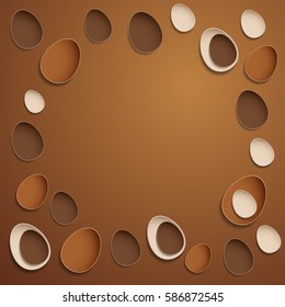 Abstract chocolate easter eggs. EPS10 vector.