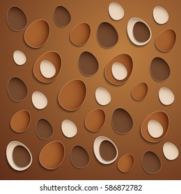 Abstract chocolate easter eggs. EPS10 vector.