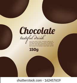 Abstract chocolate package design, background, vector