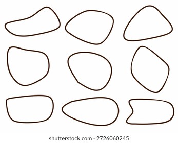 Conjunto de colección de forma de chocolate Abstractas. Grumos de chocolate al azar en el juego de colección.