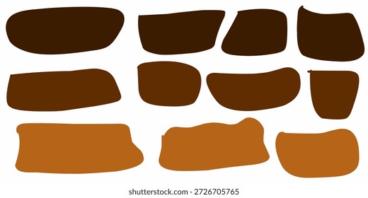 Conjunto de colección de forma de chocolate Abstractas. Grumos de chocolate al azar en el juego de colección.