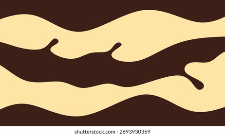 Abstrato fundo de salpicos de chocolate. Minimalista derretido gotas de chocolate e respingos. Chocolate derretido e ondulado salpicos com espaço de cópia para texto.