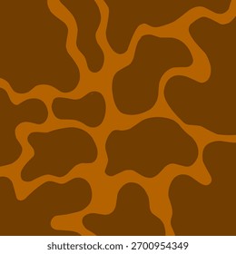 Fondo Abstractas de chapoteo y goteo de chocolate con Formas orgánicas marrones fluidas.